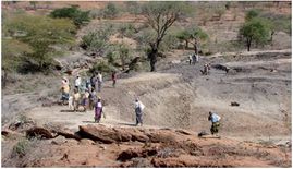 Construction of a small earth dam in Zambia with communal action